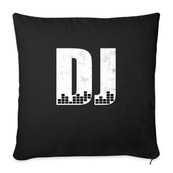 DJ Music House Techno Trance Kopfhörer Musik - Sofakissenbezug 45 x 45 cm - Schwarz - Vorne