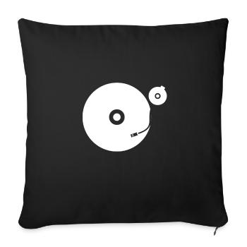 Tourne-disque - Housse de coussin décorative 45 x 45 cm - noir - Devant