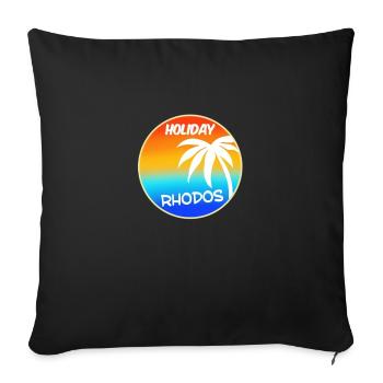 Rhodes Holiday Design colorful - Sofa pillowcase 17,3'' x 17,3'' (45 x 45 cm) - black - Front