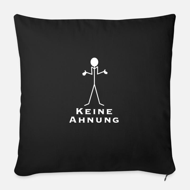 Strichmännchen Keine Ahnung - Sofakissenbezug 45 x 45 cm - Schwarz