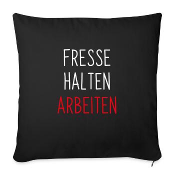 Garder un visage - Travailler, capitaliste, cadeau - Housse de coussin décorative 45 x 45 cm - noir - Devant
