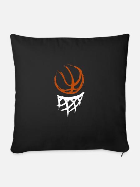 Basketball, Korb, Geschenk, Basketballer - Sofakissenbezug 45 x 45 cm - Schwarz