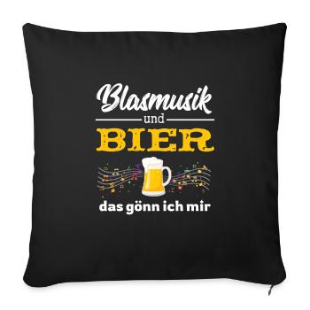 Blasmusik und Bier - Oldies, Schlager - Sofakissenbezug 45 x 45 cm - Schwarz - Vorne