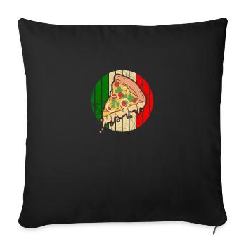 Pizza retro - Italy, gift, Italian - Sofa pillowcase 17,3'' x 17,3'' (45 x 45 cm) - black - Front