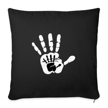PAPA ENFANT IMPRIMER Père Cadeau Papa Naissance - Housse de coussin décorative 45 x 45 cm - noir - Devant