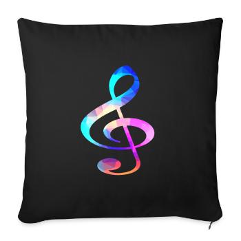 Notenschluessel Musik Noten Musiker Instrument - Sofakissenbezug 45 x 45 cm - Schwarz - Vorne