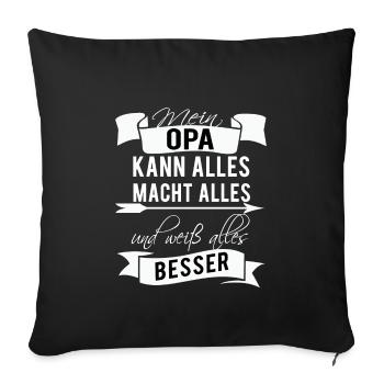 Grand-père Grand-père Cadeau d'anniversaire senior - Housse de coussin décorative 45 x 45 cm - noir - Devant