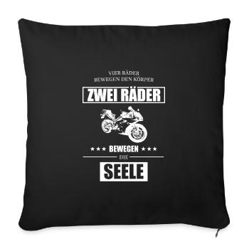 Motorrad Leidenschaft - Sofakissenbezug 45 x 45 cm - Schwarz - Vorne