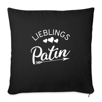 Patin - Sofakissenbezug 45 x 45 cm - Schwarz - Vorne