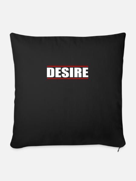 Desire Begehren - Sofakissenbezug 45 x 45 cm - Schwarz