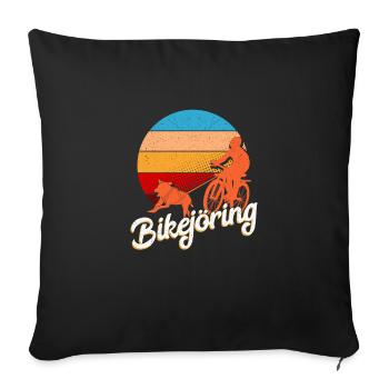 Bikejoring - Housse de coussin décorative 45 x 45 cm - noir - Devant