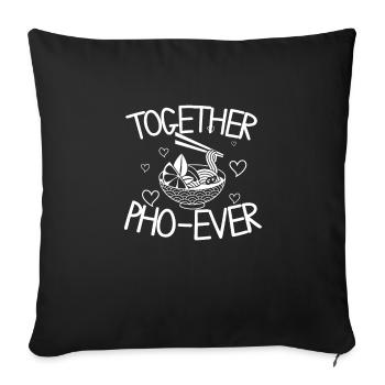 Pho ever - Vietnam, soupe, soupe aux nouilles - Housse de coussin décorative 45 x 45 cm - noir - Devant