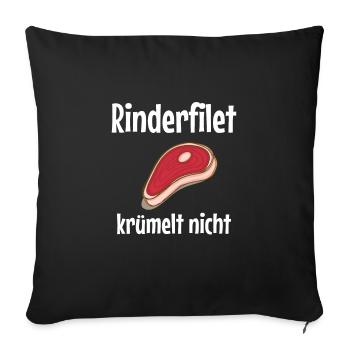 Filet de boeuf ne picote pas - Barbecue, barbecue - Housse de coussin décorative 45 x 45 cm - noir - Devant