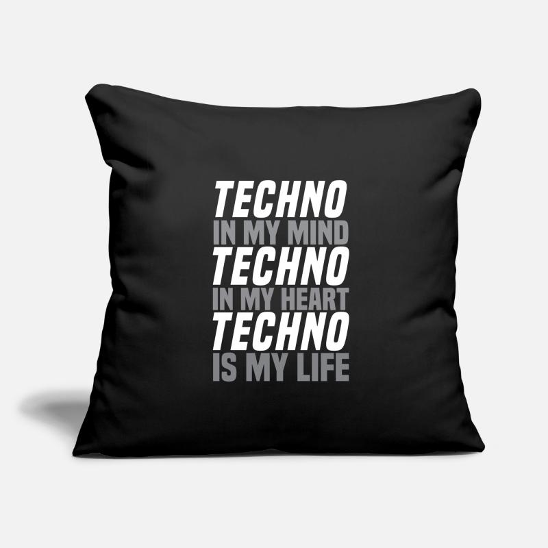 Techno Housse de coussin décorative 45 x 45 cm
