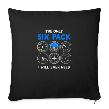 Pack de six pilotes - vol, avion, cours de pilotage - Housse de coussin décorative 45 x 45 cm - noir - Devant