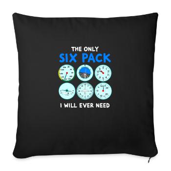 Pack de six pilotes - vol, avion, cours de pilotage - Housse de coussin décorative 45 x 45 cm - noir - Devant