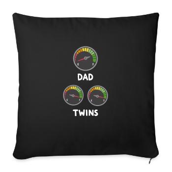 Gemini vs Dad - dad, daddy, dad, birth - Sofa pillowcase 17,3'' x 17,3'' (45 x 45 cm) - black - Front