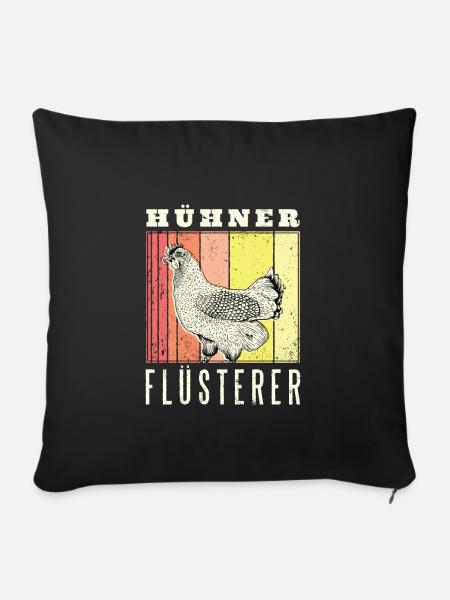 Huehner Fluesterer - Sofakissenbezug 45 x 45 cm - Schwarz