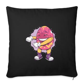 Easter egg - Sofa pillowcase 17,3'' x 17,3'' (45 x 45 cm) - black - Front