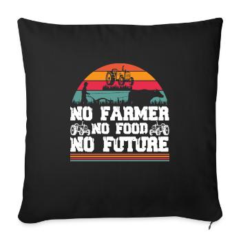 Pas d'agriculteur pas de nourriture pas d'avenir - Agriculteur - Housse de coussin décorative 45 x 45 cm - noir - Devant