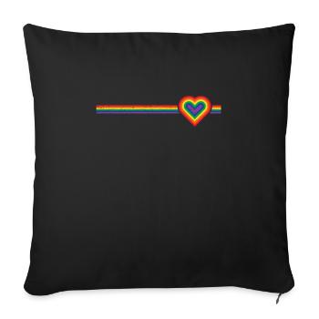 rainbow heart rainbow heart - Sofa pillowcase 17,3'' x 17,3'' (45 x 45 cm) - black - Front