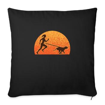 canicross - Sofa pillowcase 17,3'' x 17,3'' (45 x 45 cm) - black - Front