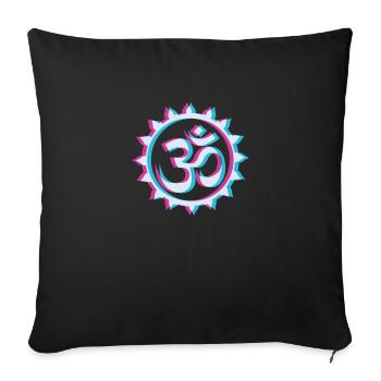 Goa Om Psytrance Rave Techno Trippy EDM Festival - Sofakissenbezug 45 x 45 cm - Schwarz - Vorne