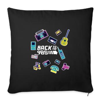 Back to the 90s - 90s, costume - Sofa pillowcase 17,3'' x 17,3'' (45 x 45 cm) - black - Front