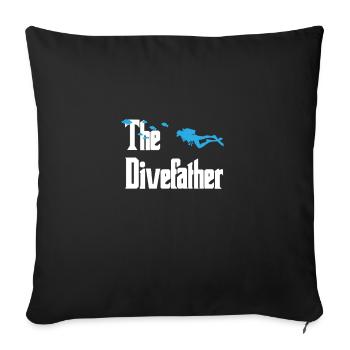 Divefather - diving, divers - Sofa pillowcase 17,3'' x 17,3'' (45 x 45 cm) - black - Front
