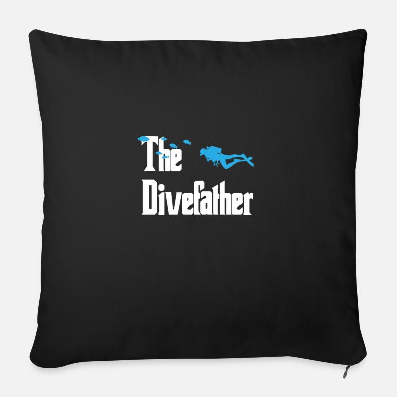Divefather - Tauchen, Taucher - Sofakissenbezug 45 x 45 cm - Schwarz
