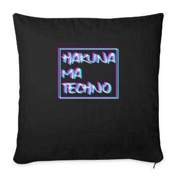 Hakuna Ma Techno Trippy EDM Festival Hardstyle Har - Sofakissenbezug 45 x 45 cm - Schwarz - Vorne