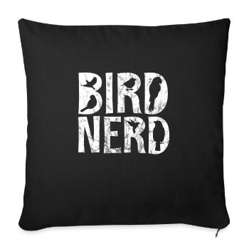 Nerd d'oiseau - Housse de coussin décorative 45 x 45 cm - noir - Devant