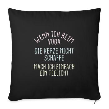 Yoga Kerze - Sofakissenbezug 45 x 45 cm - Schwarz - Vorne