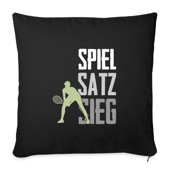 Tennis Spiel Satz Sieg - Sofakissenbezug 45 x 45 cm - Schwarz - Vorne