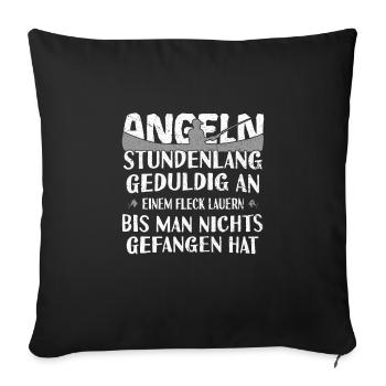 Angeln - Sofakissenbezug 45 x 45 cm - Schwarz - Vorne