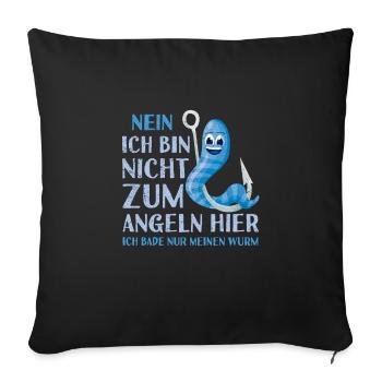 Angler - Sofakissenbezug 45 x 45 cm - Schwarz - Vorne