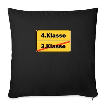4.Klasse Schulkind Schule Grundschule - Sofakissenbezug 45 x 45 cm - Schwarz - Vorne