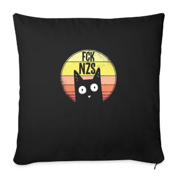 FCK NZS cadeau d'amant de chat de chats de chat - Housse de coussin décorative 45 x 45 cm - noir - Devant