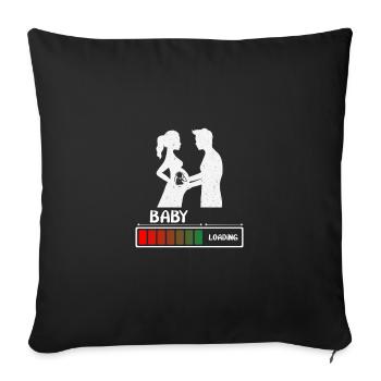 Baby loading - Geburt Daddy Papa - Sofakissenbezug 45 x 45 cm - Schwarz - Vorne