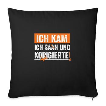 deutschlehrer lustig spruch - Sofakissenbezug 45 x 45 cm - Schwarz - Vorne