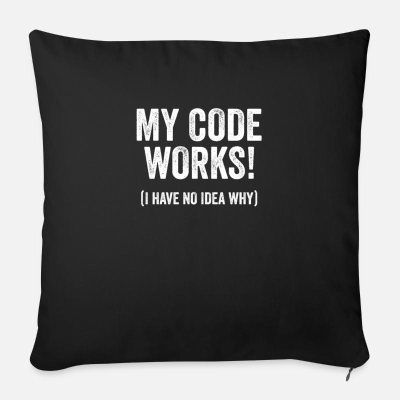 Lustiger Programmierer Entwickler-Code Humor Zitat - Sofakissenbezug 45 x 45 cm - Schwarz