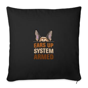 Ears up - Schäferhund Malinois - Sofakissenbezug 45 x 45 cm - Schwarz - Vorne