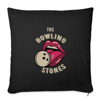 Funny Pun Bowling Stone - Housse de coussin décorative 45 x 45 cm - noir - Devant