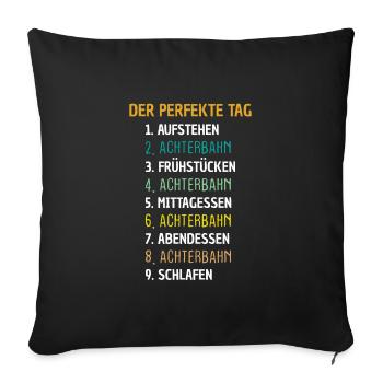 Achterbahn Freizeitpark Geschenk - Sofakissenbezug 45 x 45 cm - Schwarz - Vorne