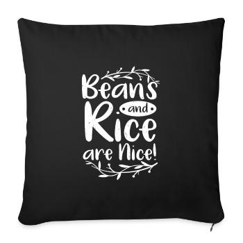 Bean And Rice - Sofakissenbezug 45 x 45 cm - Schwarz - Vorne
