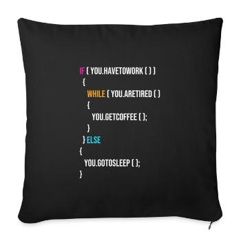 Funny Programmer Codes Coffee And Sleep - Sofakissenbezug 45 x 45 cm - Schwarz - Vorne