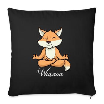 Auszeit Durchatmen Wusaaa Fuchs - Sofakissenbezug 45 x 45 cm - Schwarz - Vorne