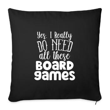 Funny All These Board Games - Sofakissenbezug 45 x 45 cm - Schwarz - Vorne