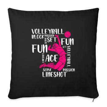 Volleyball Player Spike - Sofakissenbezug 45 x 45 cm - Schwarz - Vorne