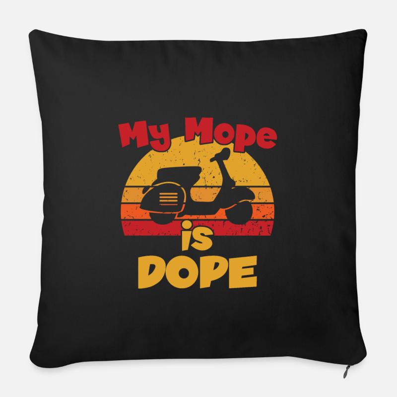 Ma vadrouille / Cyclomoteur - Housse de coussin décorative 45 x 45 cm - noir